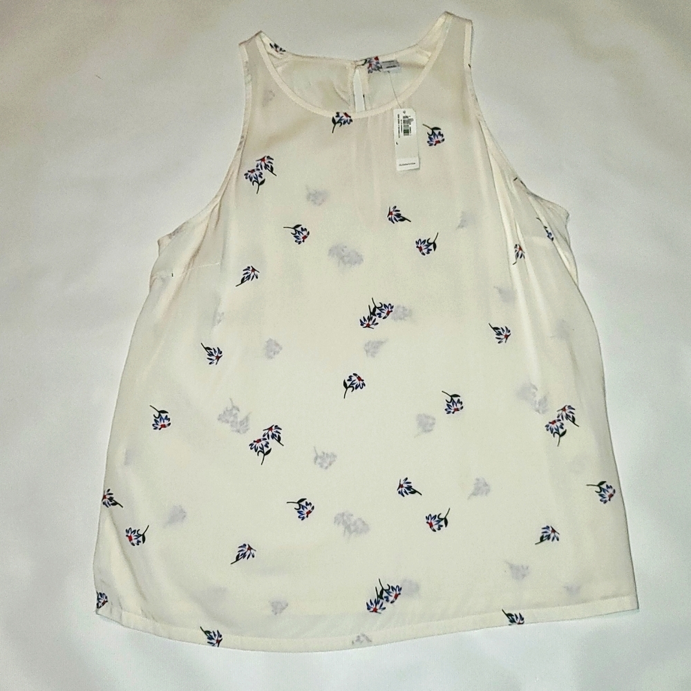 Old Navy floral tunic key hole back blouse